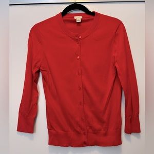 J. Crew Clare Cardigan Red, size M